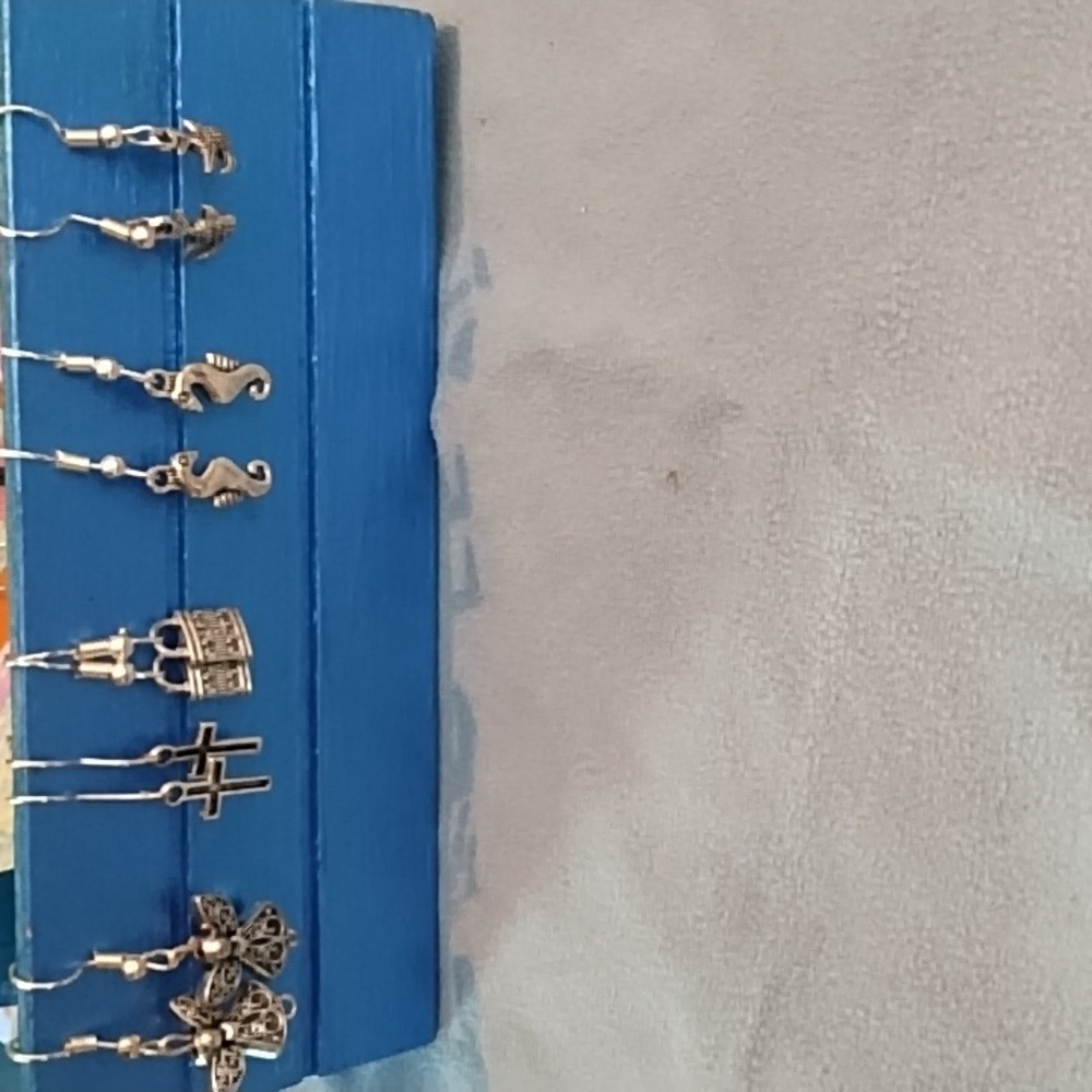 Silver Charm Earrings Set